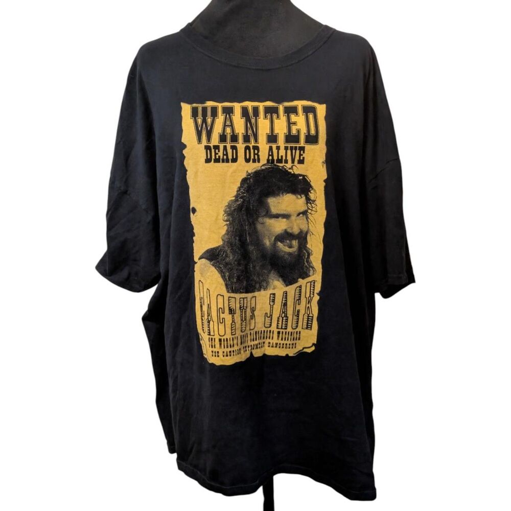 WWE Authentic Cactus Jack Wanted Dead or Alive Graphic T Shirt 3XL